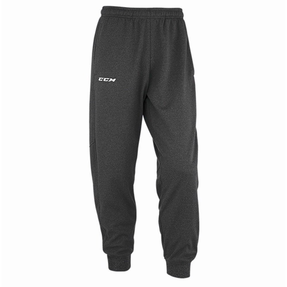 CCM Jogger Youth XL Tactical Dry Black Fleece Sweatpants Cuffed Pants Hockey